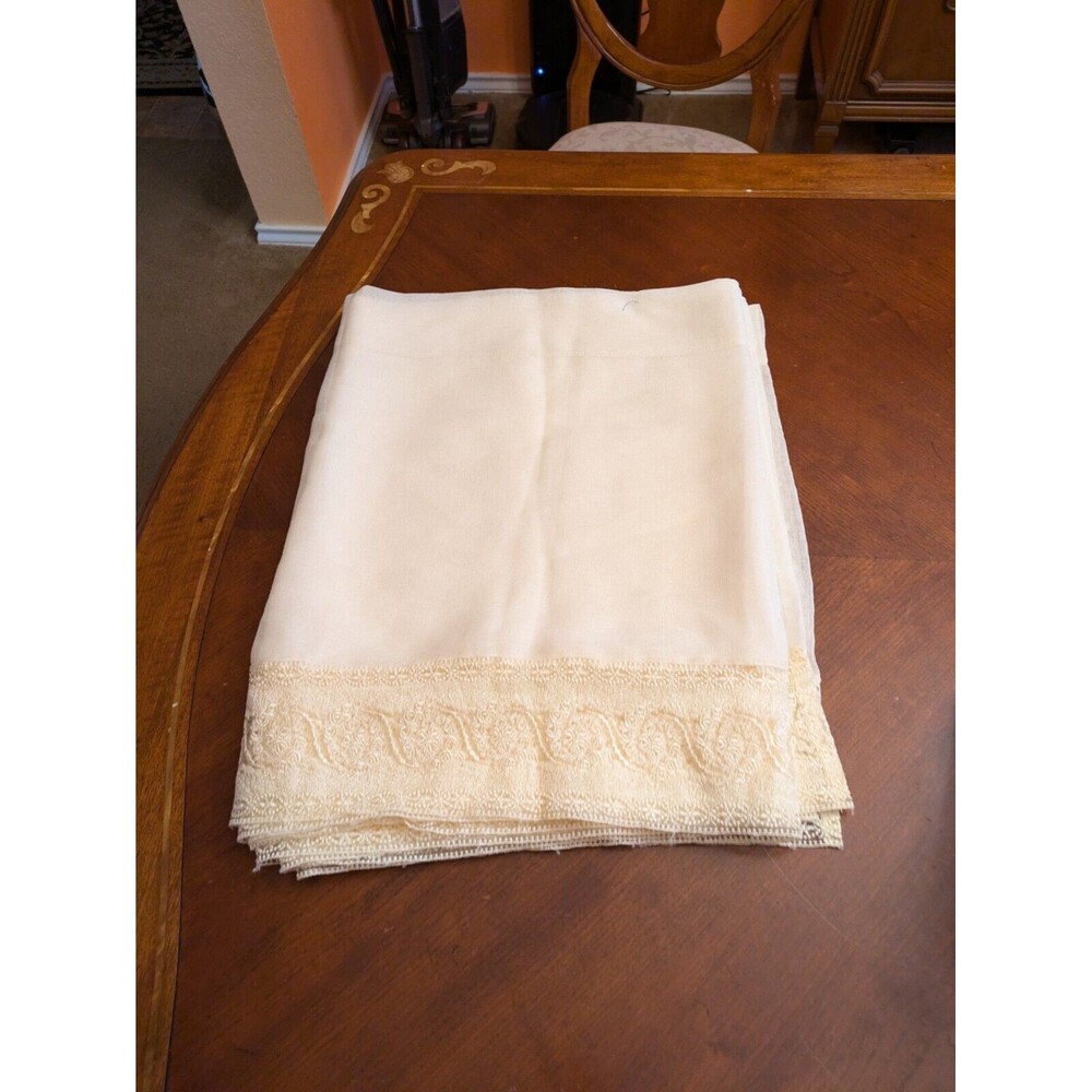 CHRIS MADDEN  LIGHT GOLD/IVORY  Valances 19" X 59" A Set Of 4